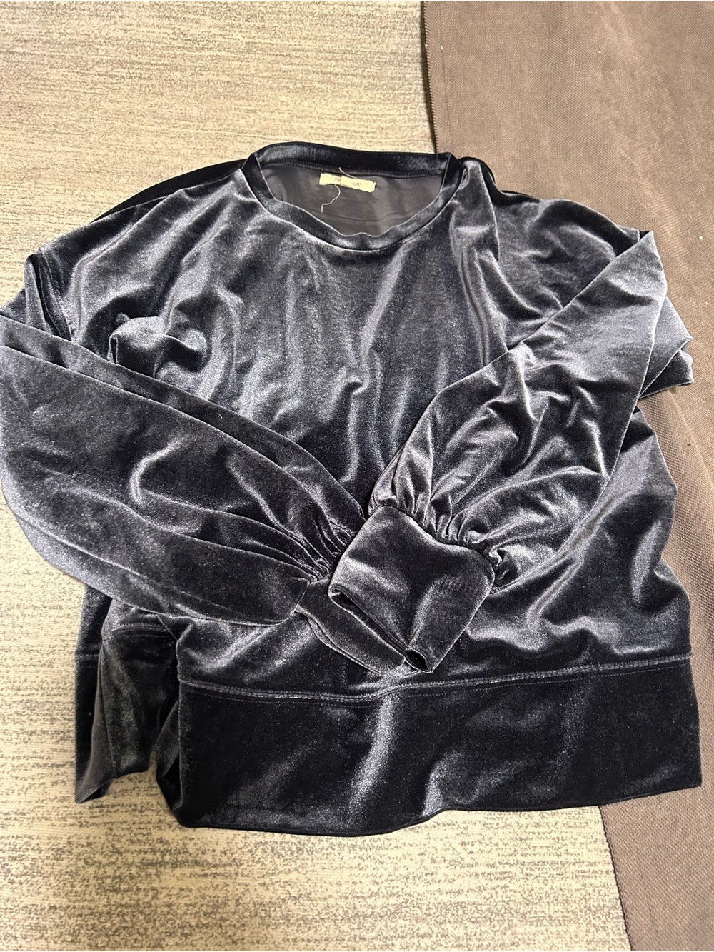 Madewell Velvet Long-Sleeve Pullover - Black